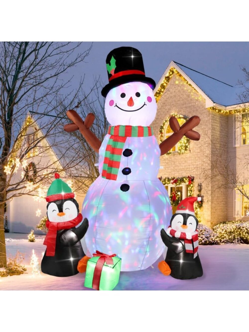 6FT Snowman Christmas Inflatable Outdoor Yard Decoration - Holiday Decor